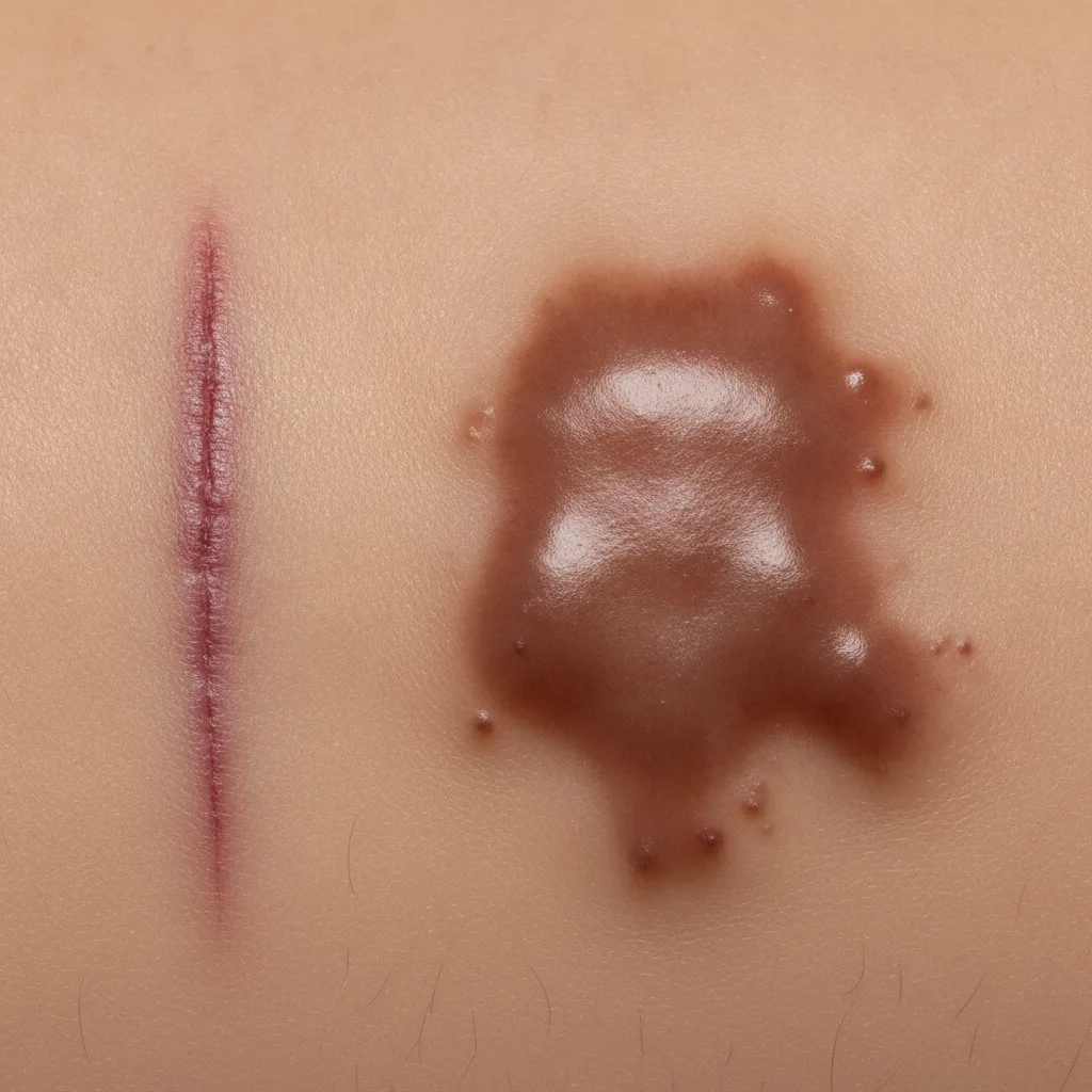 Cicatrice hypertrophique vs chéloïde, quelle différence - cicatrice hypertrophique vs cheloide difference