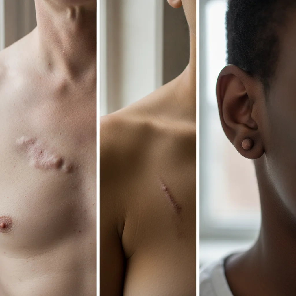 cicatrice hypertrophique vs chéloïde différence